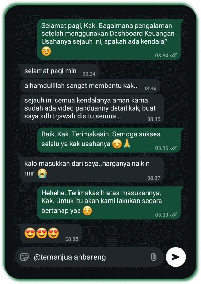 Testimoni WhatsApp: sangat membantu dan video panduan jelas